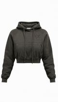 Cyx & Stone Cropped Hoodie – Charcoal