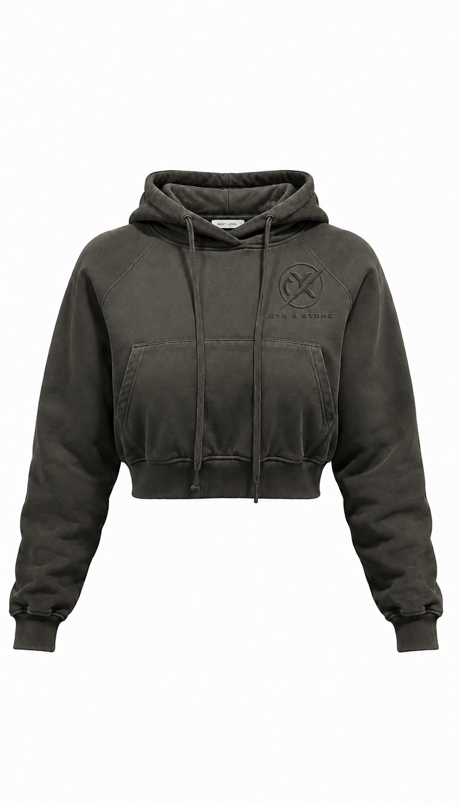 Cyx & Stone Cropped Hoodie – Charcoal